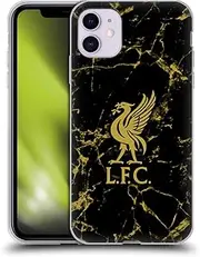 Head Case Designs Officially Licensed Liverpool Football Club Black & Gold Marble Crest & Liverbird Patterns 1 Soft Gel Case Compatible with Apple iPhone 11
