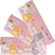 HOUDERCO 3Pcs Cute Cat Paw Sticky Memo Pads Self Adhesive Note Pads for School Office Reading Page Markers Reminders Fun Note Pads for Students