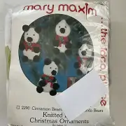 Mary Maxim Knitted Panda Bears Christmas Ornament Kit 2285 Makes 12