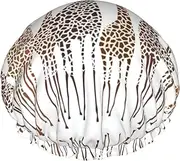 Cute Cartoon Funny Giraffes Print Various Activities Shower Cap Reusable Soft And Lightweight Bath Hair Cap Long Hair