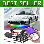 Customizable Bluetooth Car Underglow Lighting - 6 Strips, Waterproof Design
