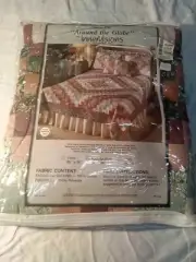 VTG Handmade Patchwork Twin 66" x 86" Quilt "Around The Globe" NEW