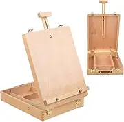 Adjustable Beechwood Tabletop Painting Easel, Portable Art Drawing Easel,Wooden Sketch Box Easel, Desktop Artist Easel for Drawing