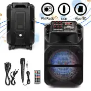 Wireless 15" Subwoofer Portable Bluetooth Speaker PA System Stereo Loudspeaker