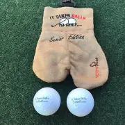 My Sack “It Takes Balls To Golf” Senior Edition, Golf Ball Storage Bag/Sack