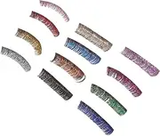 PACKOVE Glamorous False Eyelashes 6 Pairs Glitter Lash Extensions Colorful Lashes Tinsel for Cosplay Party Halloween Random