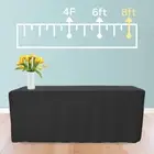 FITTED Tablecloths 8ft Fitted Rectangle Table Cloth BLACK Wedding Party Trestle