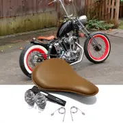 Brown Motorcycle Solo Seat 3" Spring Bracket For Harley Sportster Chopper Bobber
