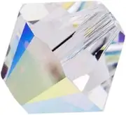 [Adabele] 100pcs Austrian 5mm Faceted Bicone Crystal Beads Clear AB Compatible with Swarovski Crystals Preciosa 5301/5328 SSB502