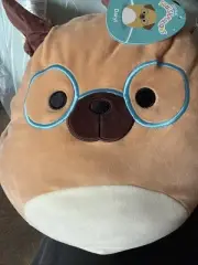 Squishmallow Daryl Pug Dog NWT Glasses New With Tag 12” Inch