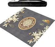 Square Mahjong Mat with Rubber Backing, Anti Slip and Wear-Resistant Tablecloth, Table Mat for Mahjong, Paigow, Poker, Card and Board Games,Grey (90 cm/35.43 in