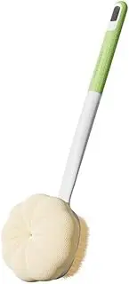 Back Scrubber Anti Slip for Shower, Shower Brush with Bristles,Long Handle Exfoliating Body Scrubber for Bath or Dry Brush. (Green, One size)