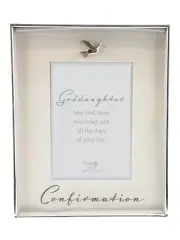 Silver Confirmation Photo Frame Dove Motif - Goddaughter