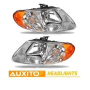 Chrome For Dodge Chrysler Headlights Assembly Headlamp Left & Right Halogen Type