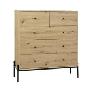 Light-Oak Effect 5-Drawer Chest