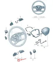 NEW AUDI E-TRON GEN STEERING WHEEL MULTIFUNCTION SWITCHES 4N0951523J6PS (for: Audi)
