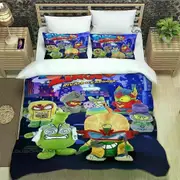 v2348 Bed Sheets Cute cartoon Super Zings Bedding Sets exquisite bed supplies set duvet cover comforter set bedding set luxury Birthday Gift 3-Piece B