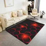 Honeycomb Rugs for Bedroom Living Room Modern Geometry Hexagon Theme Area Rug...