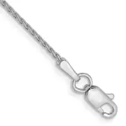 14K White Gold 9 inch 1mm Diamond-cut Parisian Wheat Anklet Bracelet