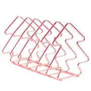 File Sorter Organizer 5 Section Book Ends Magazine Holder Rack Desktop Book Stand for Home,Office (Rose Gold)