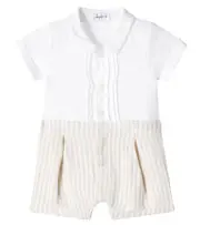[Il Gufo] Il Gufo Baby striped linen playsuit M 18 white