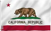 ANLEY Fly Breeze 3x5 Foot California State Polyester Flag - Vivid Color and UV Fade Resistant - Canvas Header and Double Stitched - California State CA Flags with Brass Grommets 3 X 5 Ft