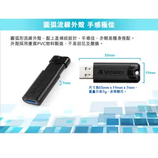 【Verbatim 威寶】PinStripe USB3.2 Gen1 128GB高速伸縮隨身碟