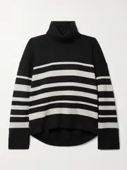 [Proenza Schouler] Proenza Schouler - Striped Wool And Cashmere-blend Turtleneck Sweater - Black - large large Black