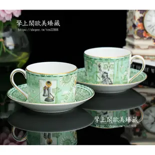 【擎上閣】英國製Wedgwood 1998世紀千禧紀念骨瓷咖啡杯情侶結婚對杯