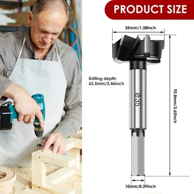 Efficient Wood Drill Bit 1-3/8 Inches Multipurpose Woodworking Hinge xiEqq