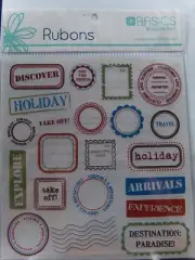 NEW KAISERCRAFT BASICS RUB ONS TRAVEL POSTMARKS BR012 1423