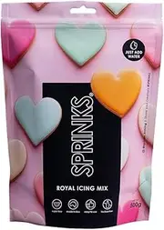 [Sprinks] Royal Icing Cake Mix 500g | Baking Gingerbread Decorations | Professional Royal Icing Mix | White Royal Icing for Piping Flooding and Gingerbread Houses | Long-Lasting Glossy Finish | Easy to Use