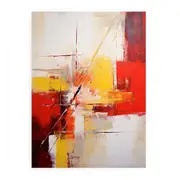 Abstract Yellow And Red Painting Canvas Print