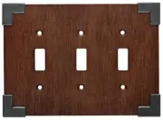 (5 Pack) Brainerd - Rowland Triple Switch Plate - Charcoal Ebony and Soft Iron