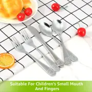 9Pcs Kids Silverware Set 410 Stainless Steel Kids Fork Spoon and Cutter beOsT