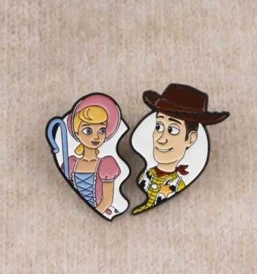 Toy Story Broken Heart Pair of enamel pins - Woody & Bo Peep - Free AU Post