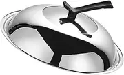Alipis Stainless Steel Universal Lid 34cm Frying Pan Replacement Cover Pan Pot Lid with Tempered Glass Iron Skillet Lid for Kitchen Cookware