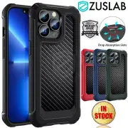 For iPhone 13 Pro Max mini Case Carbon Fiber Back Shockproof Heavy Duty Cover