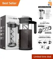 Borosilicate Glass 1.3L Cold Brew Maker & Iced Tea Pitcher - Dishwasher Safe