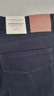 R.M Williams Kimberley Navy Straight Leg Jeans Size 36x32 NEW RRP $159