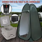 10L Outdoor Portable Toilet Bag 20L Shower Bag Camping Tent Pop Up Change Room W