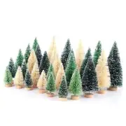 30Pcs Mini Christmas Trees - Artificial Christmas Tree Grassgreen+green+white