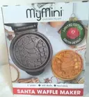 Waffle Maker My Mini Santa Red Non-Stick 5" Plate Compact Holiday Nostalgia NEW