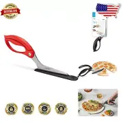 Premium 2-in-1 Pizza Cutting Scissors with Server - Curved Stainless Steel Edge