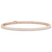 Lab-Grown Channel-Set Princess-Cut Diamond Tennis Bracelet