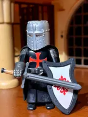 Playmobil Knights Templars Crusades Custom Made - Black Templar Heavy Long Sword