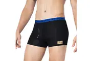 Mens Cotton Modal Boxer Briefs Black/Blue