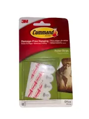 3M Command Removable Poster Strips, #17024PM-OFES (12 Strips)
