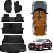 X-CAR 3D Floor Mats Boot Liner Set for Toyota Rav4 Rav 4 2019-Onwards All Weather Heavy Duty Cargo Kick Mats Back Seat Protector Cover