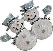 [GFM] Sparkly Christmas Snowman Brooch Pins - Christmas, Birthday, Mothers day, Stocking Filler (BRCH-SNM)